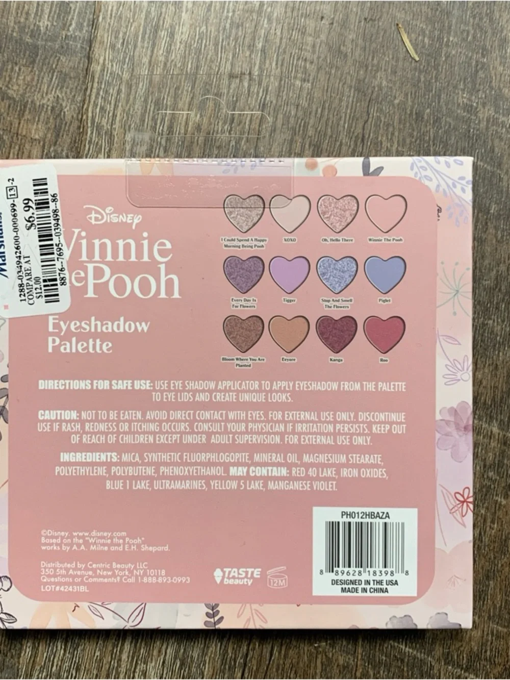 Disney Winnie the Pooh Heart Shaped Eyeshadow Palette w/ Mirror 12 Colors NEW
